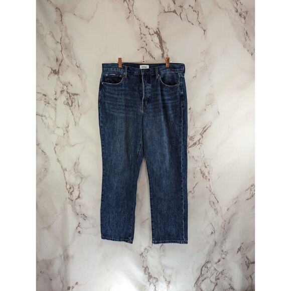 Pistola Jeans Women 31 High Rise Cropped Denim Straight Stretch Moody Button Fly - Picture 5 of 11